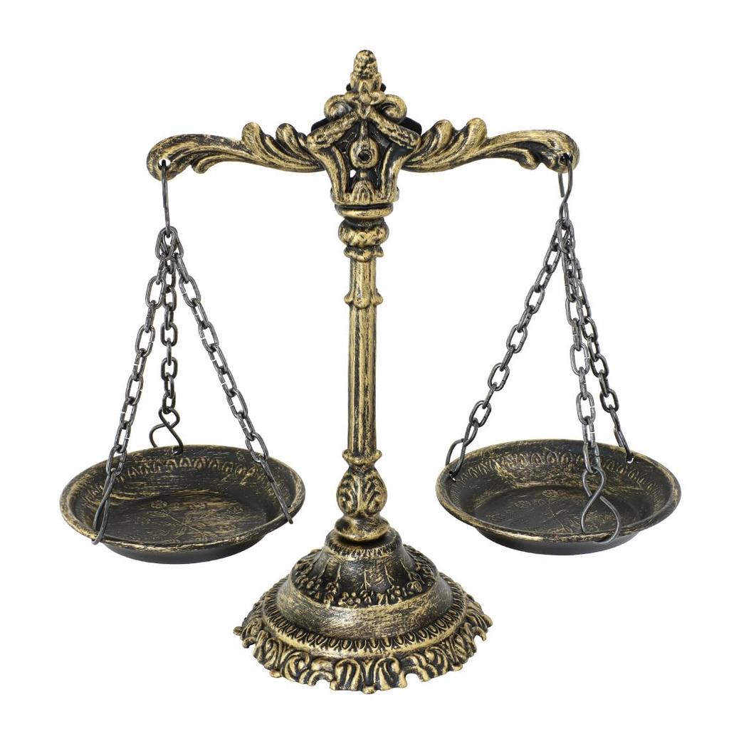 Brass Scale Balance Object Made In Italy Zamak Antique Gold X Black System