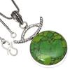 Pendant Green Turquoise Gemstone Handmade Gift For Her Silver Jewelry 2"
