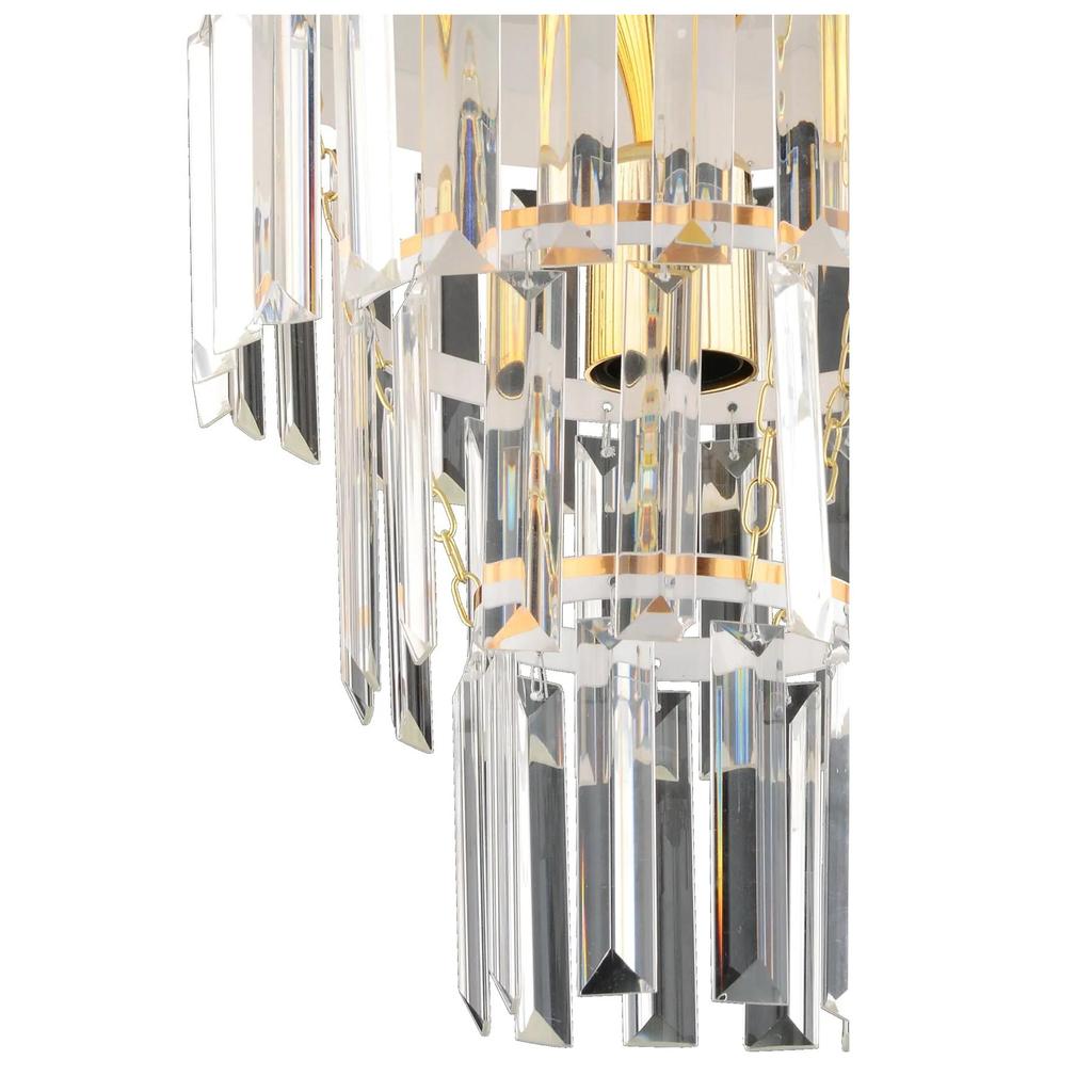 Одиночная трехъярусная хрустальная современная люстра — 4 разных варианта цвета