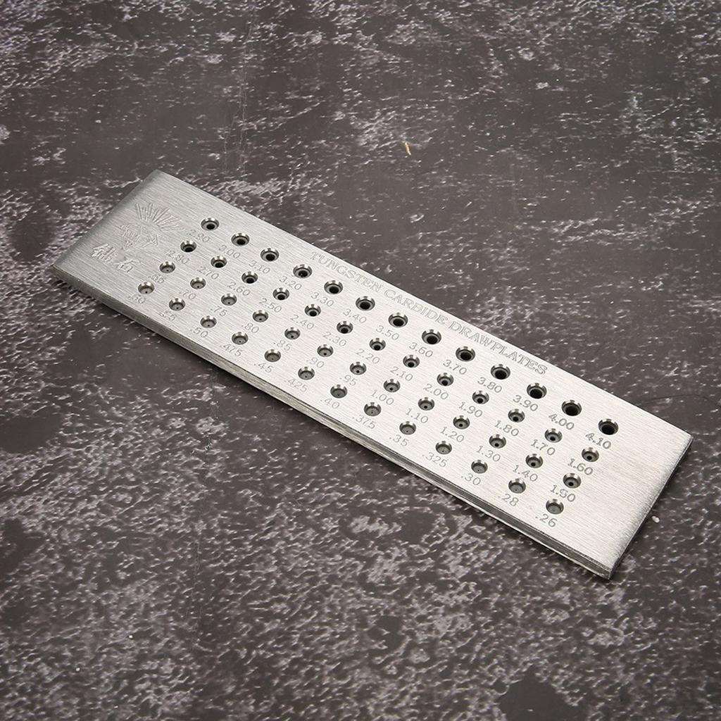 Волочильная доска из карбида вольфрама с 52 круглыми отверстиями 0,26-4,10 мм для изготовления ювелирных изделий