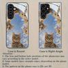 Закаленное Стекло Чехол для Телефона Samsung Для Galaxy S26, S21, S22, S23, S24, S25, FE, Ultra и Plus Серий — Милый Дизайн с Котенком
