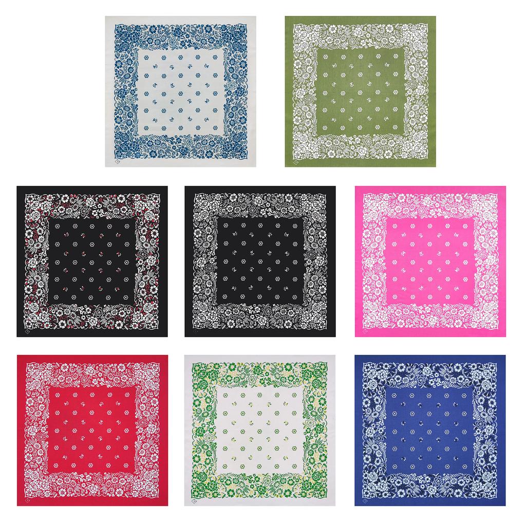 Банданы с цветочным узором для взрослой моды, квадратный платок, мотоциклетный головной платок, головная повязка для уличных танцев, спортивные банданы