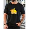 Men's Pizza Pineapple Pattern Summer Casual Crew Neck Short T-Shirt