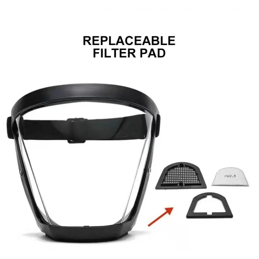 Полнолицевой щиток, прозрачная защитная маска с фильтрами, защита от брызг масла, защита от запотевания глаз, защита от запотевания головы, защитные очки для работы