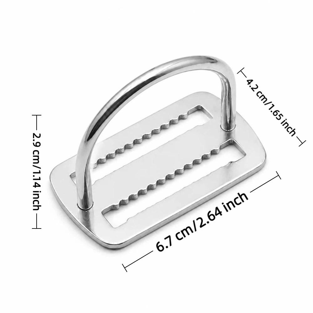 2PCS 316 Stainless Steel D Ring Webbing Harness Belt Retainer Diving Accessories