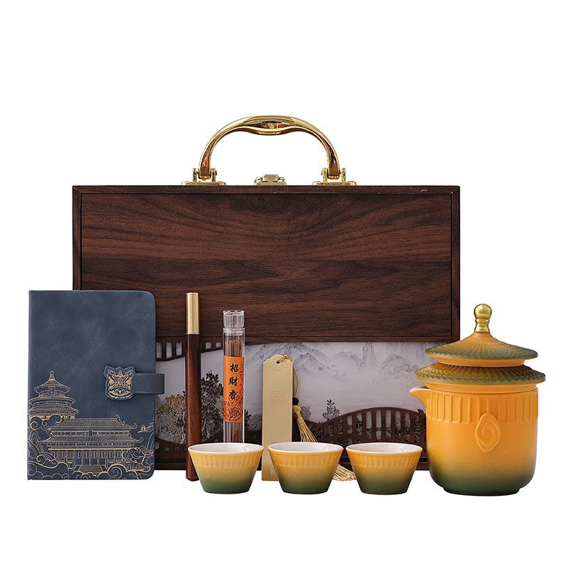Guochao Forbidden City merchandise travel tea set business trip portable tea set large capacity teapot enterprise business gift companion