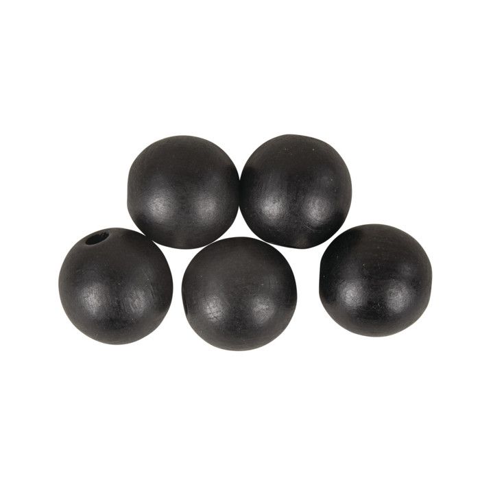 Boules bois percées FSC 100%,mat, ø 30mm, noir, 4 pces