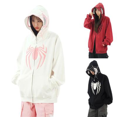 Женское пальто с капюшоном и вышивкой на молнии с длинным рукавом, кардиган, пальто