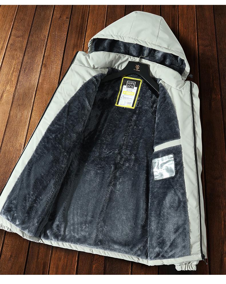 Мужская хлопковая ветровка с флисовой подкладкой - Теплая спортивная куртка для осени/зимы для спорта и альпинизма.