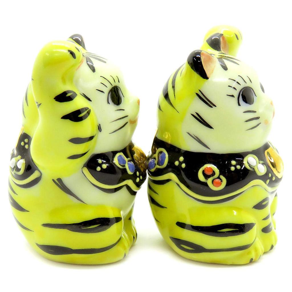 Waza no Kura Lucky Cat Украшение Kutani Ware Chibi Lucky Cat Открытие празднования дня рождения Подарок для пары Подарок Tora-chan