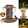 Charming Outdoor Solar Metal Hummingbird Feeder And Decorative Garden Light For Bird Feeding And Watering