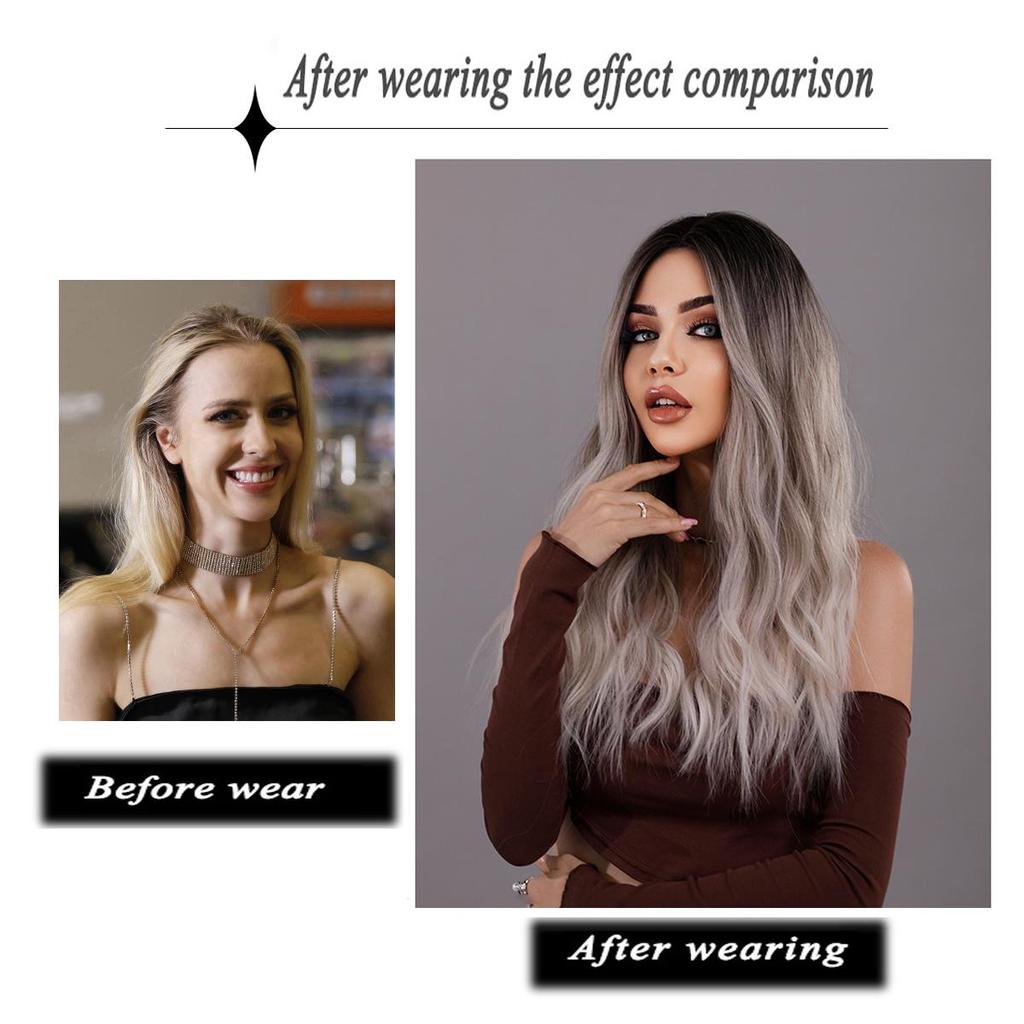 Жен. 63 см Волосы Искусственные волосы Серебристо-белые волосы Длинные волосы Длинные вьющиеся волосы Розовые волосы Сетка Головные уборы Полный головной убор Натуральный Настоящий парик