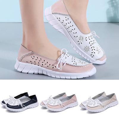 Женская спортивная обувь на плоской подошве с полым бантом, дышащая обувь с круглым носком 