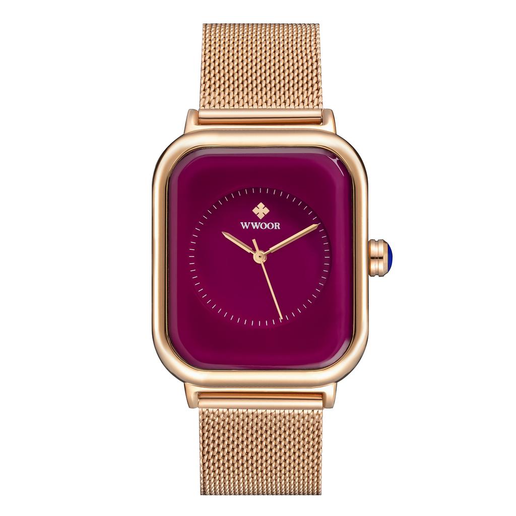 WWOOR New Fashion Classic Ladies Watch Elegant Light Luxury Square Quartz Waterproof Women's Watch