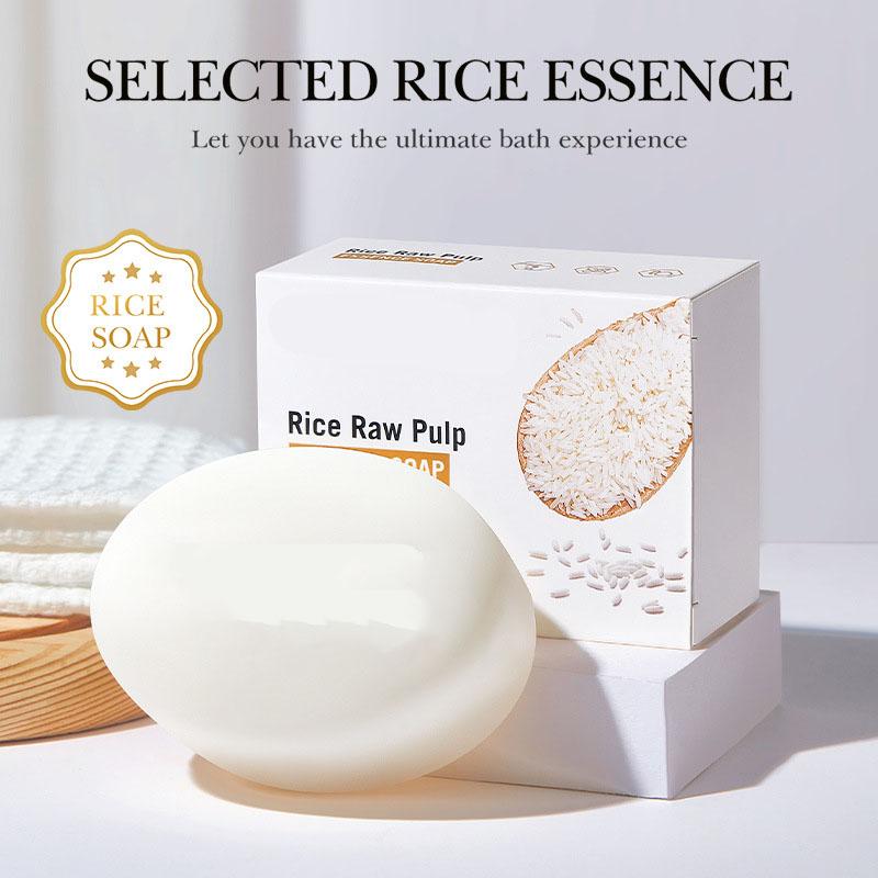 Натуральное мыло с экстрактом риса для лица и тела, ручной работы, увлажняющее очищающее средство с эфирными маслами, контроль жирности 100 г