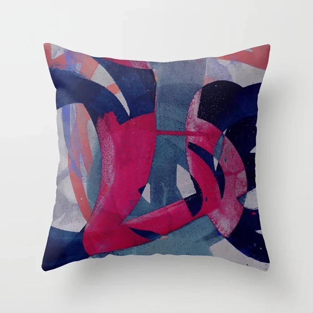 Colorful Geometric Print Pillowcase Office Living Room Car Ornaments Home Pillowcase