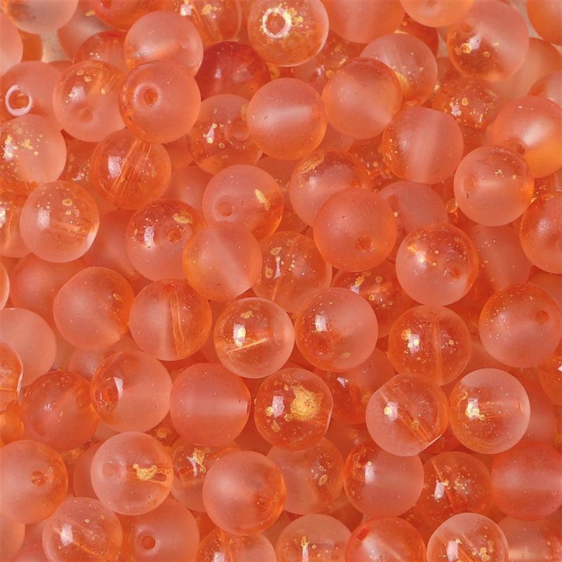 Комплект браслетов из бисера Summer Jelly Gold Glitter: Двойные стеклянные круглые бусины и полусахарные пузырчатые бусины