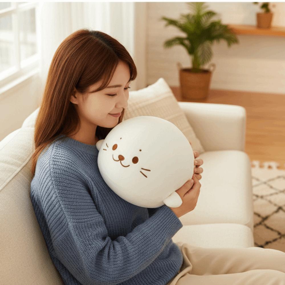 PP Cotton Anime Seal Plush Doll Chubby Lying Seal Plush Toys Birthday Parties