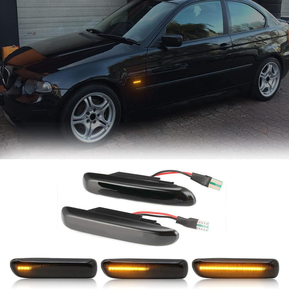 2Pcs Smoked LED Side Marker Lights For 99-03 BMW 3 Series E46 Coupe Convertible