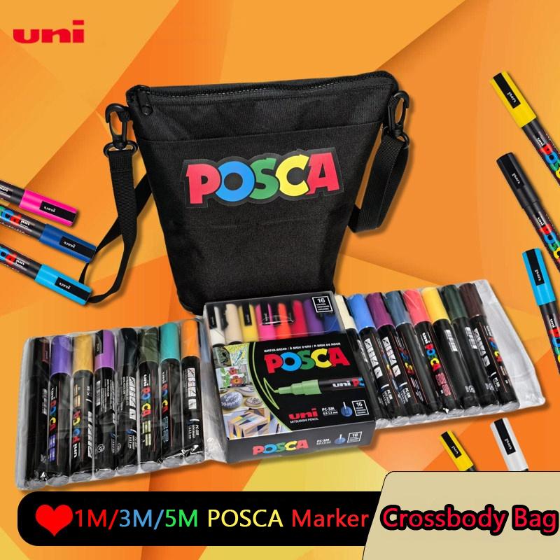 Японский набор акриловых маркеров POSCA, 32 ярких цвета, 1M/3M/5M, быстросохнущие и не размазываются, идеально подходит для профессиональных художников, студентов и любителей рукоделия.