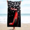 1PC Custom Name Heel Diamonds Beach Towel Highly Absorbent And Sand-Resistant Towel for Swimming, Pool, Yoga, And Travel Lightweight
