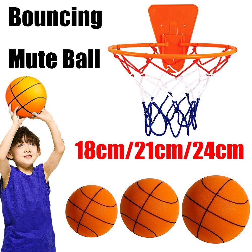 18/21/24 см детский прыгающий немой баскетбольный мяч, сжимаемый немой прыгающий баскетбольный мяч для дома, бесшумный мяч из пенопласта, баскетбольный мяч, прыгающий футбол