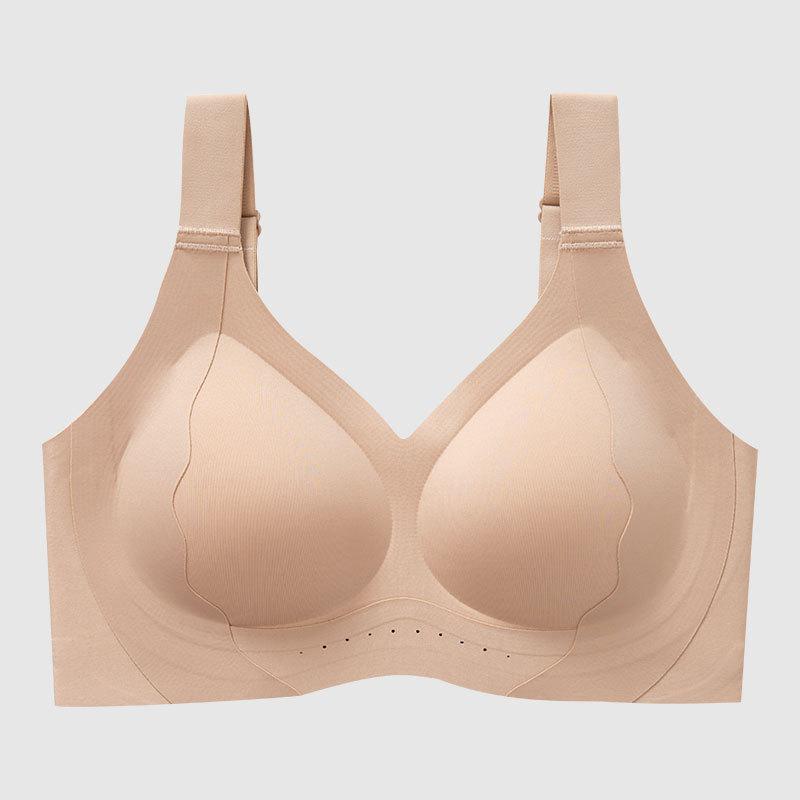 Seamless Invisible Non See-Through Plus Size Bra, Full Bust Minimizer Lifting Side Support Wireless Bra