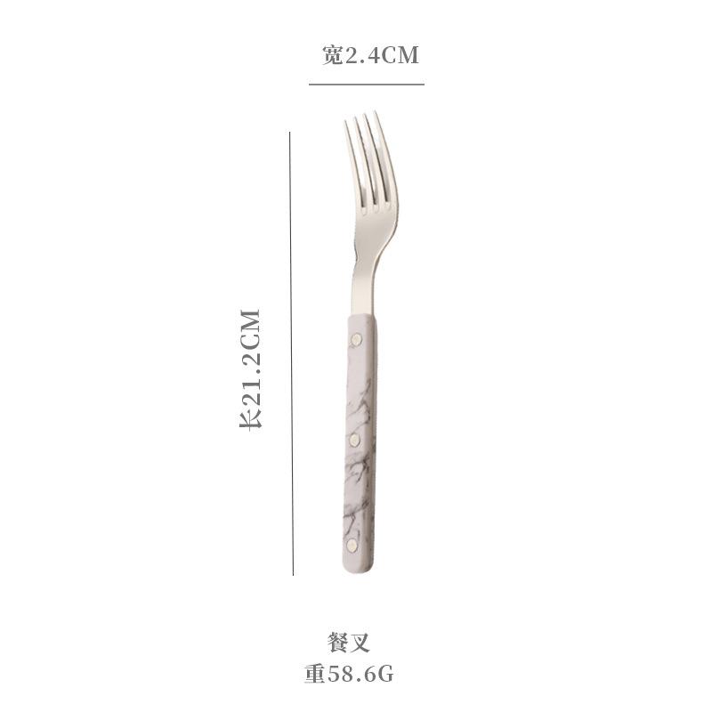 Набор столовой посуды для западного ресторана из нержавеющей стали 304, бытовой, с ручками-зажимами, нож, вилка, ложка, ручки под мрамор, нож для масла, десертная ложка