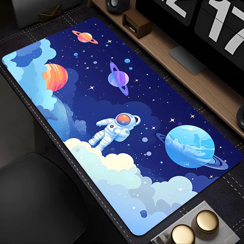 Игровой коврик Игровой коврик для мыши Компьютерный Космическое пространство Астронавты Коврик для мыши Нескользящий Натуральная резина Ковер Милый Настольный коврик для клавиатуры
