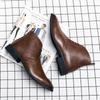 Fashion Comfortable Men's Ankle Boots Casual Leather Shoes Fashion Brand Male Basic Boots Leisure Walk High Top Shoes Lace-Up Botas