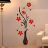 DIY Vase Flower Tree Crystal Arcylic 3D Wall Stickers Decal Home Decor