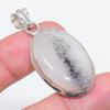Natural Dendrite Opal Gemstone 925 Sterling Silver Jewelry Pendant 1.85" E8o62