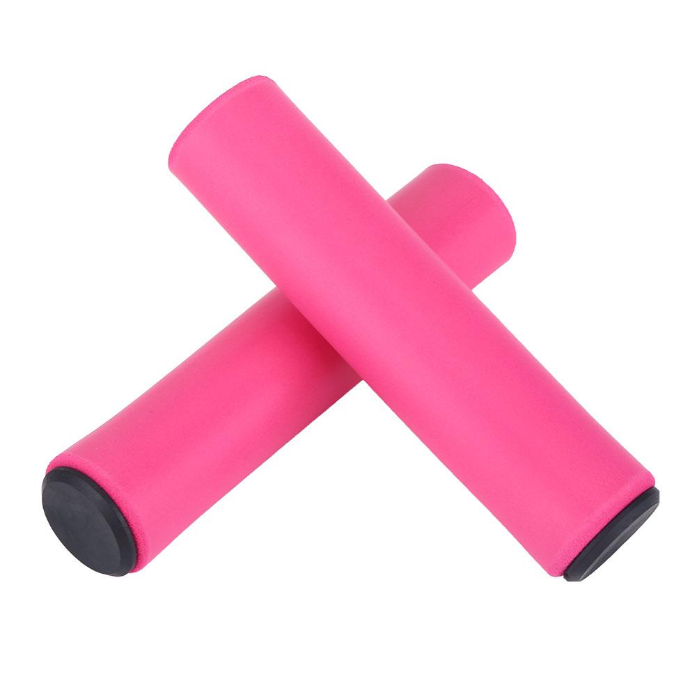 1Pair Set Bicycle Mountain Bike Handlebar Sponge Anti Skid Shock Absorbing Grip Cover Pink