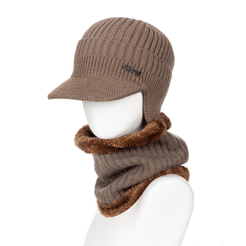 Новые зимние шапки на меховой подкладке, стильный теплый вязаный комплект, шапки для мужчин и женщин, классическая вязаная шапка, уличные наушники, шапки