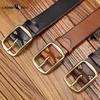 Винтажный ремень из натуральной коровьей кожи Универсальный ремень Повседневный Британский Ремень для среднего возраста и молодых
