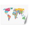 Wallpaper World Map - Coloured Lettering