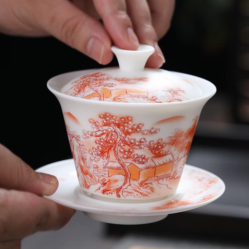 Chinese White Porcelain Sancai Gaiwan