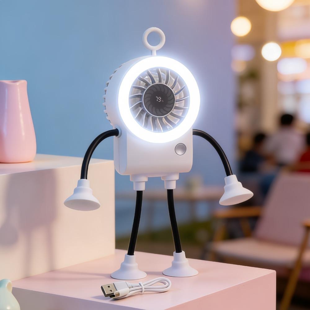 Portable Suction Cup Portable Handheld Fan Dual Modules Mist Function Electric Fan Flexible Legs Mist Fan Personal Cooling