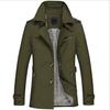 Men's Winter Fleece-lined Mid-length Long Sleeve Lasel Jacket, Men's Large Size Cotton Jacket