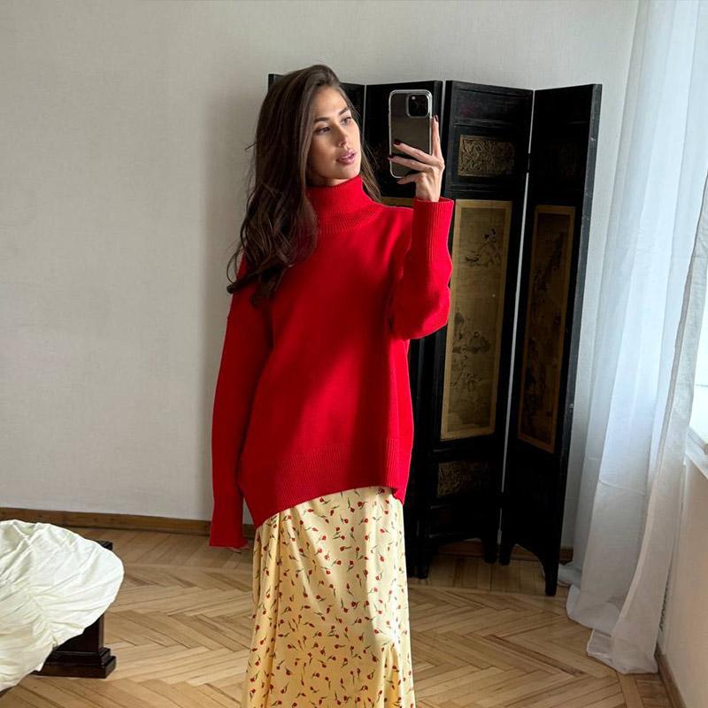 Женские модные толстовки с длинным рукавом, топы, свободные толстовки, свитера с высоким воротом, осенние свитера с высоким воротом