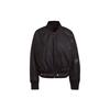 Solid Color Stand Collar Pilot Jacket Women Jacket Black GS1393
