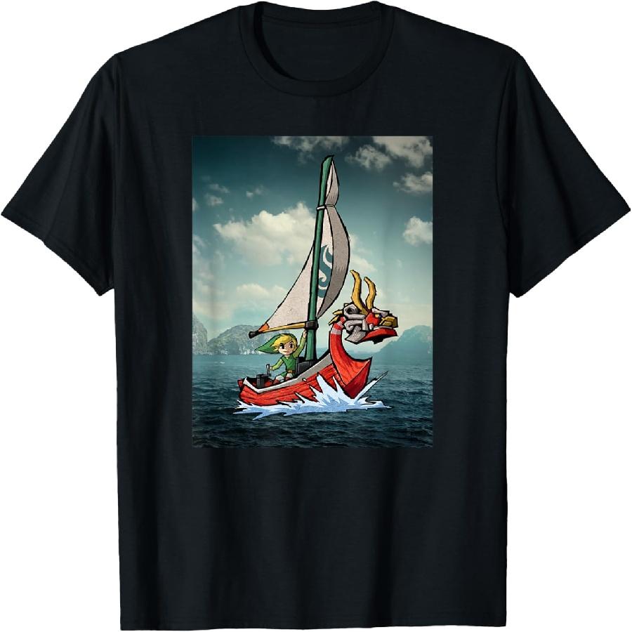 Nintendo Zelda Wind Waker Link Photo-Real Ship Sail T-Shirt T-Shirt