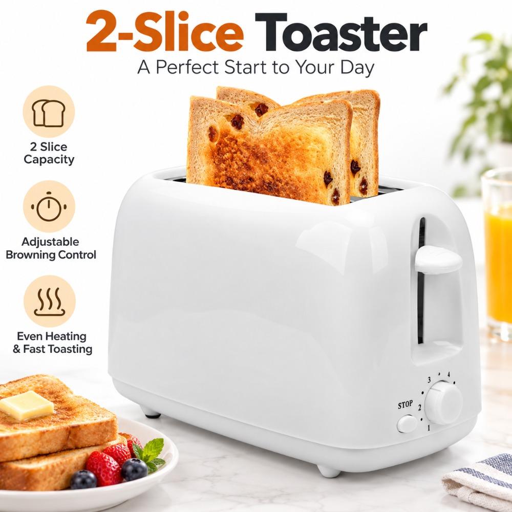 Extra Wide Slot Bread Toaster 6 Browning Setting Breakfast Toaster Bagels Thick Slices