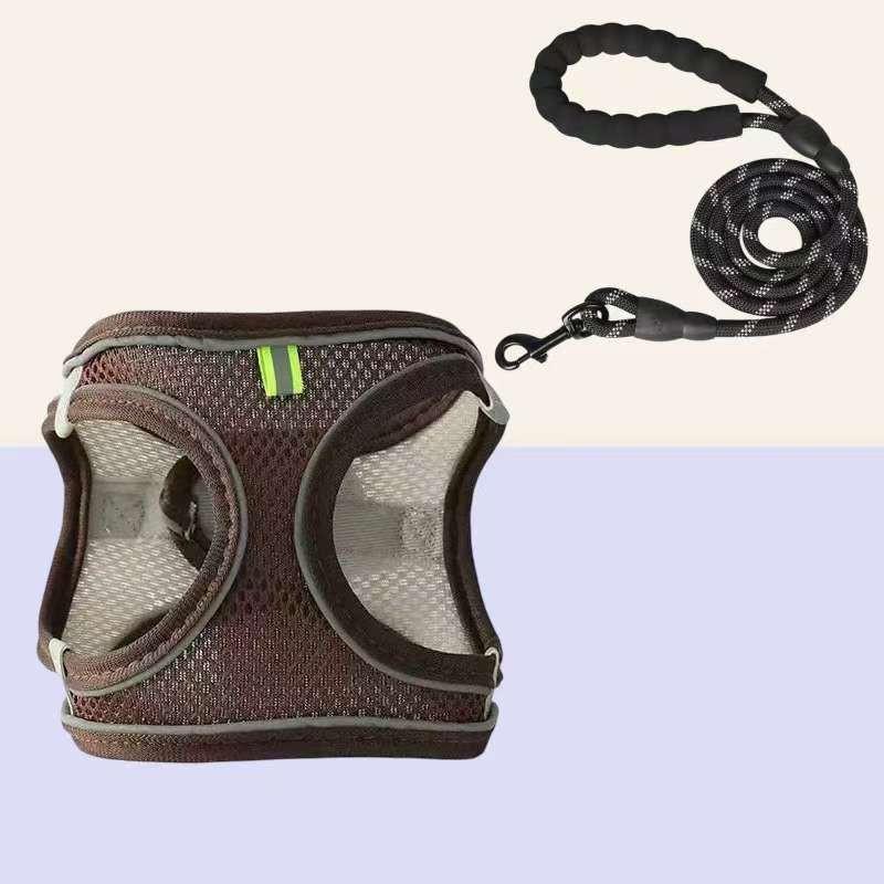 Dog Harness Leash Set Reflective Breathable Small Medium Dogs Outdoor Walking
