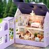 1 Set DIY House Model with Warm Lighting European Style Happy Hut