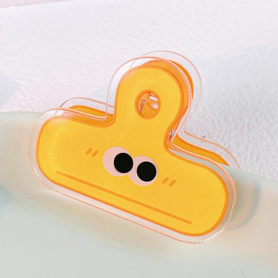 Симпатичные акриловые зажимы для пакетов с большими глазами, многоразовые зажимы для пакетов с закусками, прочные пластиковые зажимы для организации бумаги и документов в офисе, школе и дома.