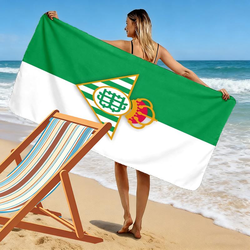 Пляжное полотенце с принтом Real Betis Balompié, Большое мягкое быстросохнущее полотенце для пляжа, кемпинга, плавания