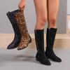 Большой размер высокие сапоги женские осенне-зимние Xiyin леопардовый принт высокие одинарные сапоги женские зимние сапоги хлопковые сапоги