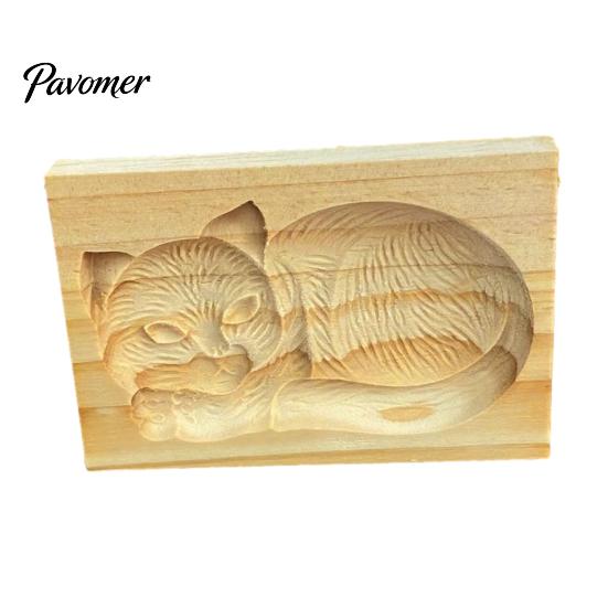 Easy Clean Dough Decorating Tools Wood Cookie Cutter Mold, Round Gingerbread Biscuit Stamp for Festive Holiday Stamps DIY Baking, Cake Fondant