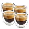 5 Oz Glass Double Walled Espresso Cups Set of 4 Insulated Clear Glasses Coffee Mugs Perfect for Cappuccino Latte Tea